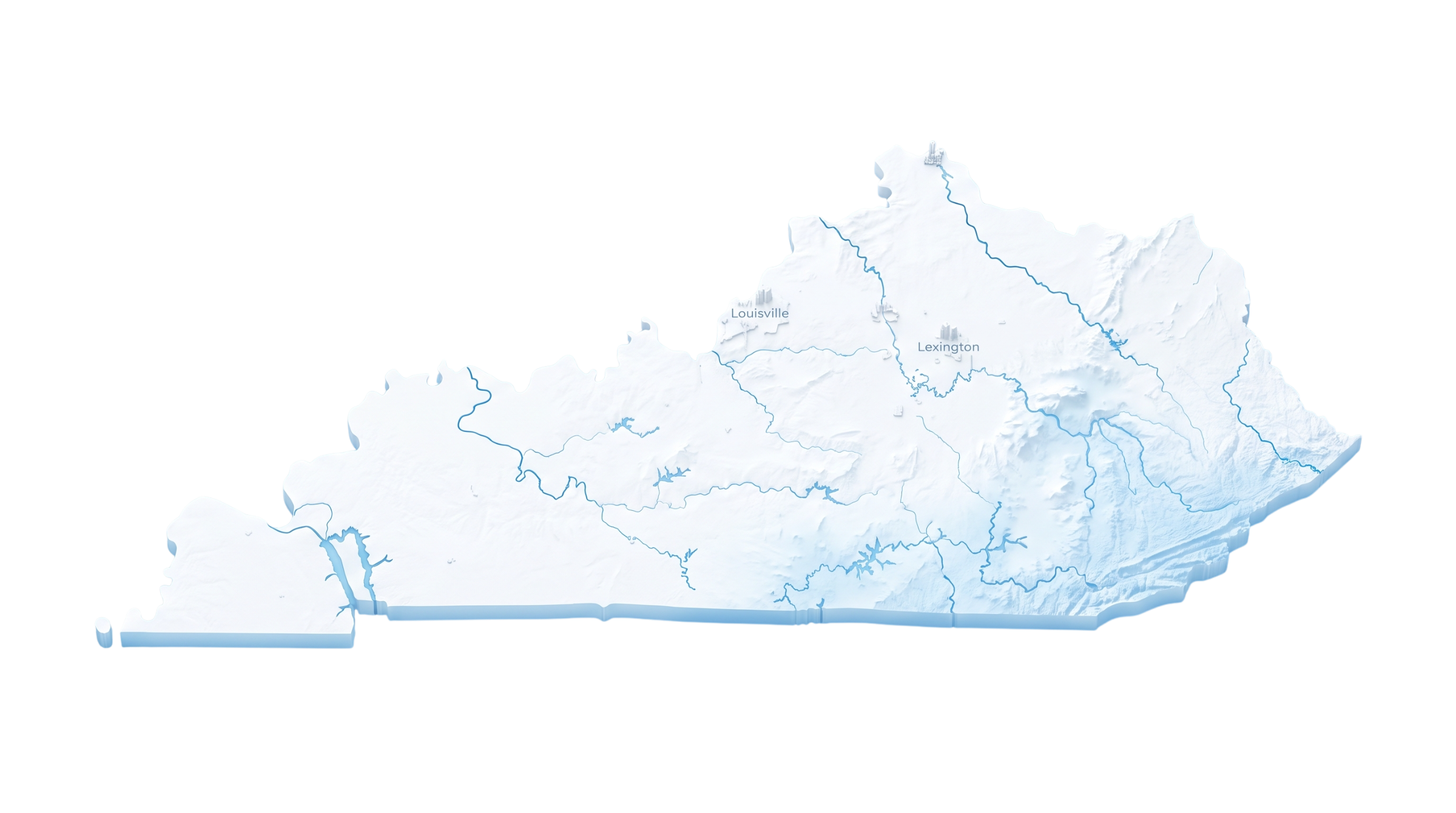 Map of Kentucky showing the Southern Heating and Cooling service area