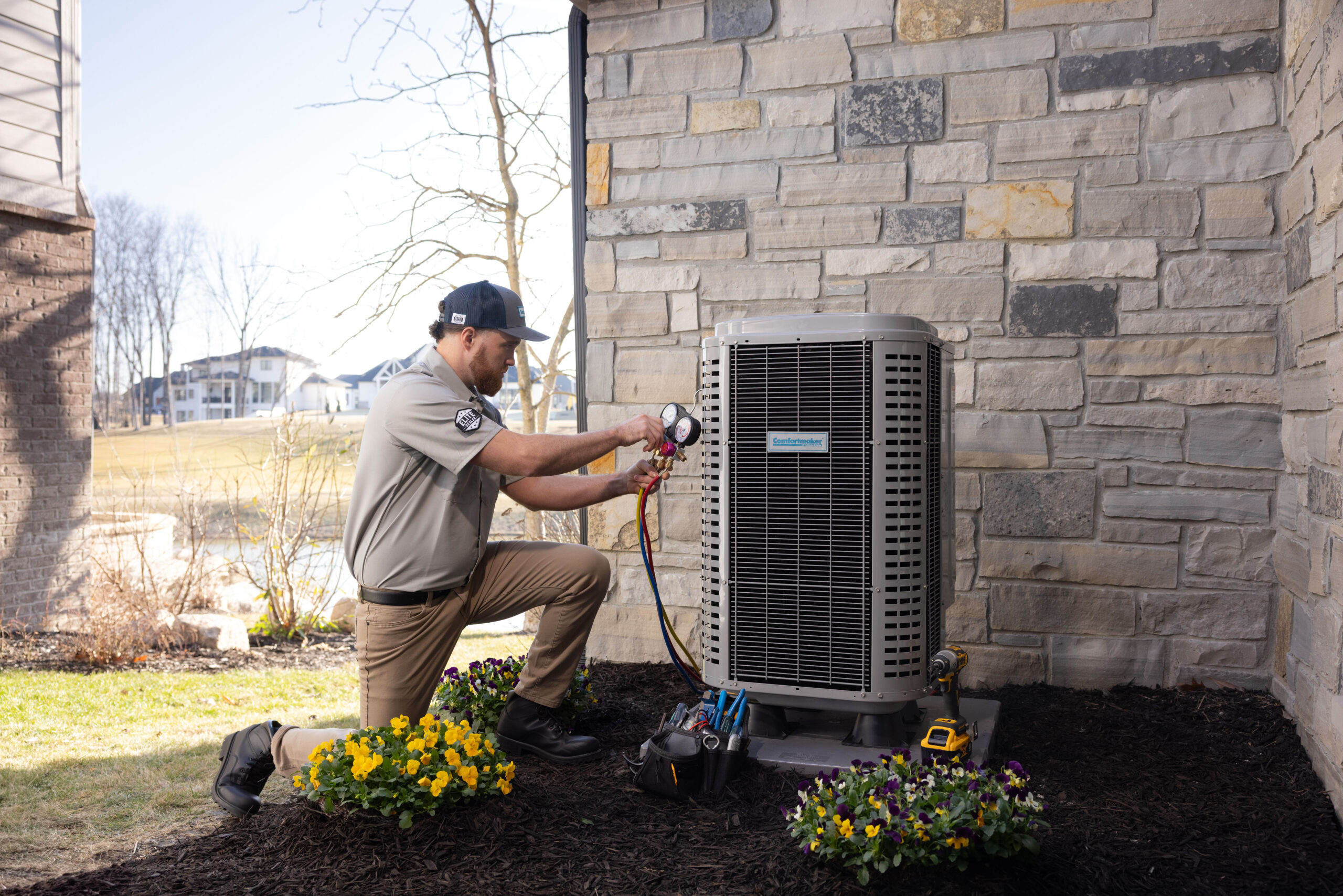 Outdoor unit heat pump repairs by Southern Heating and Cooling in Central Kentucky.